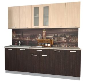 ГОТОВАЯ КУХНЯ МИЛА 2,2 (ДУБ МОЛОЧНЫЙ/ ВЕНГЕ)