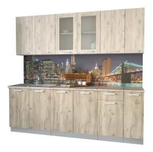 ГОТОВАЯ КУХНЯ МИЛА 2,3 (ДУБ БЕЛЫЙ/ ДУБ СЕРЫЙ)