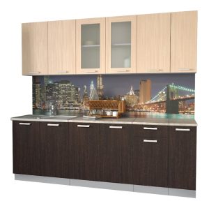 ГОТОВАЯ КУХНЯ МИЛА 2,3 (ДУБ МОЛОЧНЫЙ/ ВЕНГЕ)