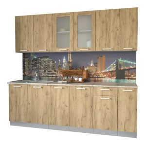 ГОТОВАЯ КУХНЯ МИЛА 2,3 (ДУБ ЗОЛОТОЙ/ ДУБ ЗОЛОТОЙ)