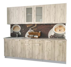 ГОТОВАЯ КУХНЯ МИЛА 2,4 (ДУБ БЕЛЫЙ/ ДУБ СЕРЫЙ)