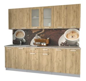 ГОТОВАЯ КУХНЯ МИЛА 2,4 (ДУБ ЗОЛОТОЙ/ ДУБ ЗОЛОТОЙ)