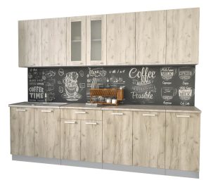 ГОТОВАЯ КУХНЯ МИЛА 2,6 (ДУБ БЕЛЫЙ/ ДУБ СЕРЫЙ)