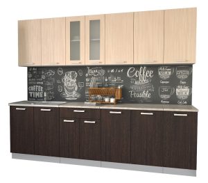 ГОТОВАЯ КУХНЯ МИЛА 2,6 (ДУБ МОЛОЧНЫЙ/ ВЕНГЕ)