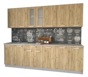 ГОТОВАЯ КУХНЯ МИЛА 2,6 (ДУБ ЗОЛОТОЙ/ ДУБ ЗОЛОТОЙ)