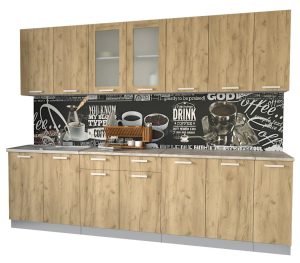 ГОТОВАЯ КУХНЯ МИЛА 2,7 (ДУБ ЗОЛОТОЙ/ ДУБ ЗОЛОТОЙ)