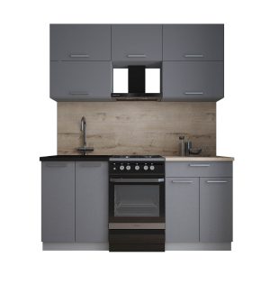 ГОТОВАЯ КУХНЯ ГЛОСС 50-17 (СЕРЫЙ СОФТ/ СЕРЫЙ СОФТ)