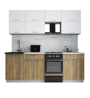 ГОТОВАЯ КУХНЯ ГЛОСС 50-22 (БЕЛЫЙ СОФТ/ ДУБ ВОТАН)