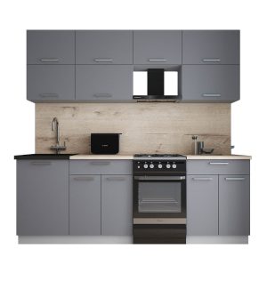 ГОТОВАЯ КУХНЯ ГЛОСС 50-22 (СЕРЫЙ СОФТ/ СЕРЫЙ СОФТ)