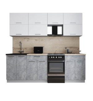 ГОТОВАЯ КУХНЯ ГЛОСС 50-23 (БЕЛЫЙ ГЛЯНЕЦ/ КЕРАМИКА)