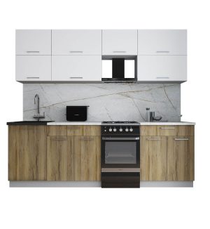 ГОТОВАЯ КУХНЯ ГЛОСС 50-24 (БЕЛЫЙ СОФТ/ ДУБ ВОТАН)