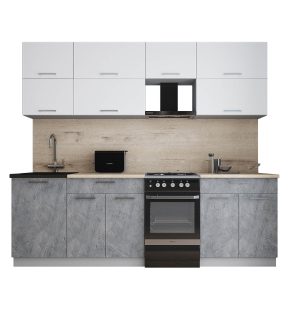 ГОТОВАЯ КУХНЯ ГЛОСС 50-24 (БЕЛЫЙ СОФТ/ КЕРАМИКА)