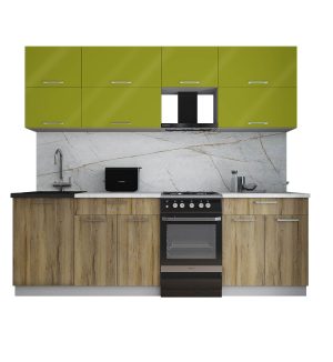 ГОТОВАЯ КУХНЯ ГЛОСС 50-24 (ЯБЛОКО ГЛЯНЕЦ/ ДУБ ВОТАН)