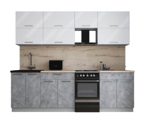 ГОТОВАЯ КУХНЯ ГЛОСС 50-25 (БЕЛЫЙ ГЛЯНЕЦ/ КЕРАМИКА)