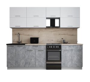 ГОТОВАЯ КУХНЯ ГЛОСС 50-25 (БЕЛЫЙ СОФТ/ КЕРАМИКА)