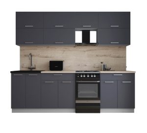 ГОТОВАЯ КУХНЯ ГЛОСС 50-25 (ГРАФИТ СОФТ/ ГРАФИТ СОФТ)