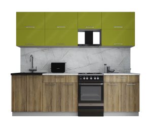 ГОТОВАЯ КУХНЯ ГЛОСС 50-25 (ЯБЛОКО ГЛЯНЕЦ/ ДУБ ВОТАН)