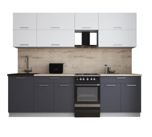 ГОТОВАЯ КУХНЯ ГЛОСС 50-26 (БЕЛЫЙ СОФТ/ ГРАФИТ СОФТ)