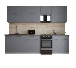 ГОТОВАЯ КУХНЯ ГЛОСС 50-27 (СЕРЫЙ СОФТ/ СЕРЫЙ СОФТ)