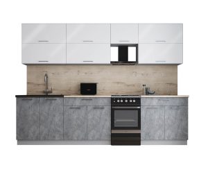 ГОТОВАЯ КУХНЯ ГЛОСС 50-29 (БЕЛЫЙ ГЛЯНЕЦ/ КЕРАМИКА)