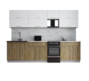 ГОТОВАЯ КУХНЯ ГЛОСС 50-29 (БЕЛЫЙ СОФТ/ ДУБ ВОТАН)