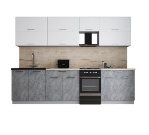 ГОТОВАЯ КУХНЯ ГЛОСС 50-29 (БЕЛЫЙ СОФТ/ КЕРАМИКА)