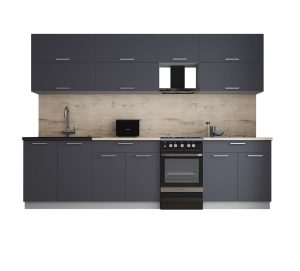 ГОТОВАЯ КУХНЯ ГЛОСС 50-29 (ГРАФИТ СОФТ/ ГРАФИТ СОФТ)