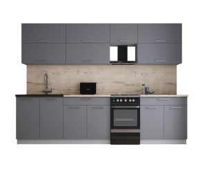ГОТОВАЯ КУХНЯ ГЛОСС 50-29 (СЕРЫЙ СОФТ/ СЕРЫЙ СОФТ)