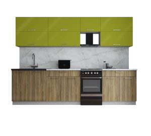 ГОТОВАЯ КУХНЯ ГЛОСС 50-29 (ЯБЛОКО ГЛЯНЕЦ/ ДУБ ВОТАН)