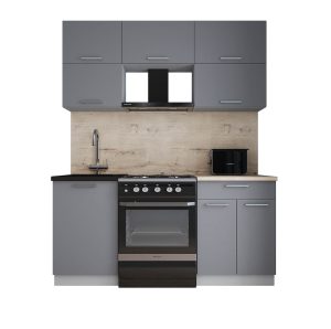 ГОТОВАЯ КУХНЯ ГЛОСС 60-17 (СЕРЫЙ СОФТ/ СЕРЫЙ СОФТ)