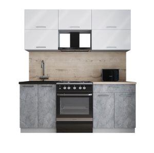 ГОТОВАЯ КУХНЯ ГЛОСС 60-19 (БЕЛЫЙ ГЛЯНЕЦ/ КЕРАМИКА)