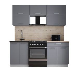 ГОТОВАЯ КУХНЯ ГЛОСС 60-19 (СЕРЫЙ СОФТ/ СЕРЫЙ СОФТ)