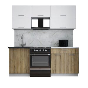 ГОТОВАЯ КУХНЯ ГЛОСС 60-20 (БЕЛЫЙ СОФТ/ ДУБ ВОТАН)