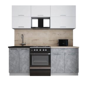 ГОТОВАЯ КУХНЯ ГЛОСС 60-20 (БЕЛЫЙ СОФТ/ КЕРАМИКА)