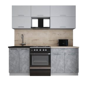 ГОТОВАЯ КУХНЯ ГЛОСС 60-20 (ПЕПЕЛ СОФТ/ КЕРАМИКА)