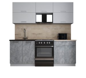 ГОТОВАЯ КУХНЯ ГЛОСС 60-21 (ПЕПЕЛ СОФТ/ КЕРАМИКА)