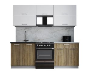 ГОТОВАЯ КУХНЯ ГЛОСС 60-22 (БЕЛЫЙ СОФТ/ ДУБ ВОТАН)