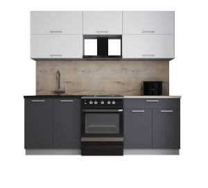 ГОТОВАЯ КУХНЯ ГЛОСС 60-22 (БЕЛЫЙ СОФТ/ ГРАФИТ СОФТ)