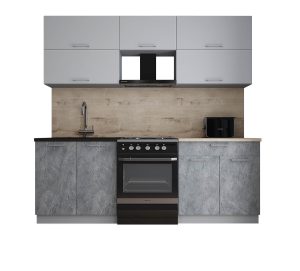 ГОТОВАЯ КУХНЯ ГЛОСС 60-22 (ПЕПЕЛ СОФТ/ КЕРАМИКА)