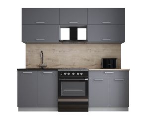 ГОТОВАЯ КУХНЯ ГЛОСС 60-22 (СЕРЫЙ СОФТ/ СЕРЫЙ СОФТ)