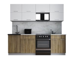 ГОТОВАЯ КУХНЯ ГЛОСС 60-23 (БЕЛЫЙ СОФТ/ ДУБ ВОТАН)