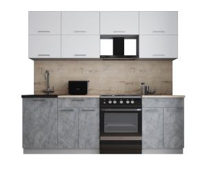 ГОТОВАЯ КУХНЯ ГЛОСС 60-23 (БЕЛЫЙ СОФТ/ КЕРАМИКА)