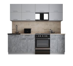 ГОТОВАЯ КУХНЯ ГЛОСС 60-23 (ПЕПЕЛ СОФТ/ КЕРАМИКА)