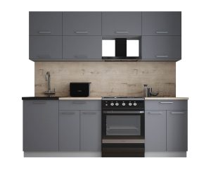 ГОТОВАЯ КУХНЯ ГЛОСС 60-23 (СЕРЫЙ СОФТ/ СЕРЫЙ СОФТ)