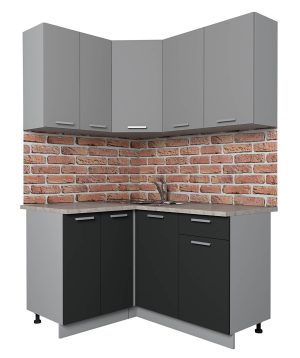 ГОТОВАЯ КУХНЯ ЛАЙТ 1,2X1,4 (СЕРЕБРО/ АНТРАЦИТ)