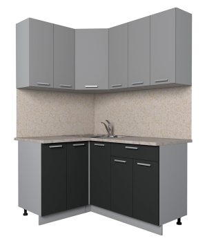 ГОТОВАЯ КУХНЯ ЛАЙТ 1,2X1,5 (СЕРЕБРО/ АНТРАЦИТ)