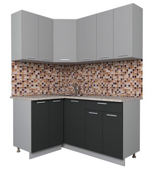 ГОТОВАЯ КУХНЯ ЛАЙТ 1,2X1,6 (СЕРЕБРО/ АНТРАЦИТ)