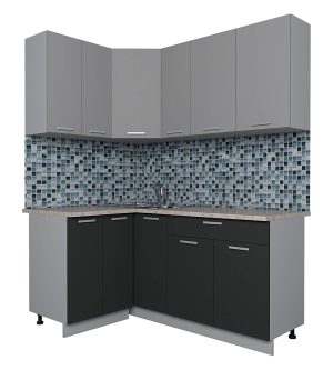 ГОТОВАЯ КУХНЯ ЛАЙТ 1,2X1,7 (СЕРЕБРО/ АНТРАЦИТ)