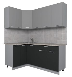 ГОТОВАЯ КУХНЯ ЛАЙТ 1,2X1,8 (СЕРЕБРО/ АНТРАЦИТ)