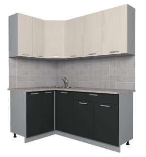 ГОТОВАЯ КУХНЯ ЛАЙТ 1,2X1,8 (ВУДЛАЙН КРЕМОВЫЙ/ АНТРАЦИТ)